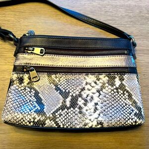 The Sak Mixed Leather Crossbody Bag Snake Print